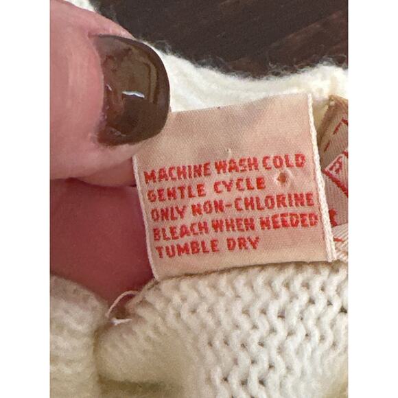 CHINAWEAR USA VTG Sweater M Cream Cottagecore Quite Luxury Embroidered Mock Neck - Picture 11 of 15